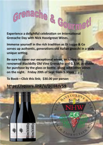 Book your tickets for our Grenache Gourmet Event